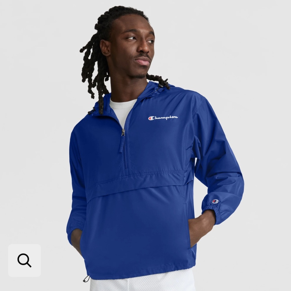 Champion Windbreaker - Men Size M - BLUE